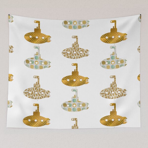 Item preview, Submarine pattern on white background designed and sold by Aura-E.
