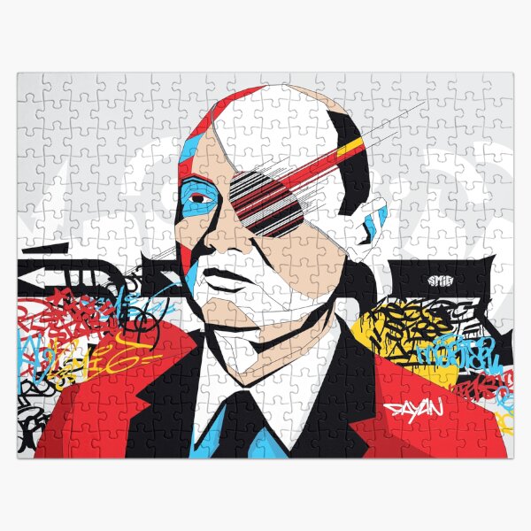 Moshe Dayan - Pop Art Israeli leader gift Jigsaw Puzzle