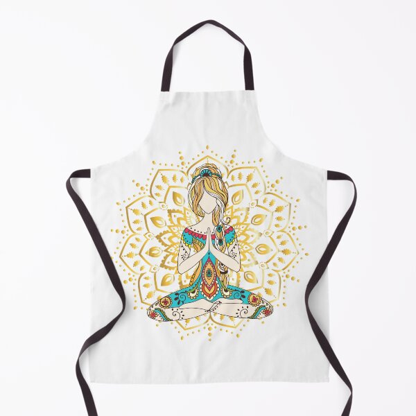 Item preview, Meditation Girl with gold mandala. Goddess in Lotus Pose designed and sold by anvino.