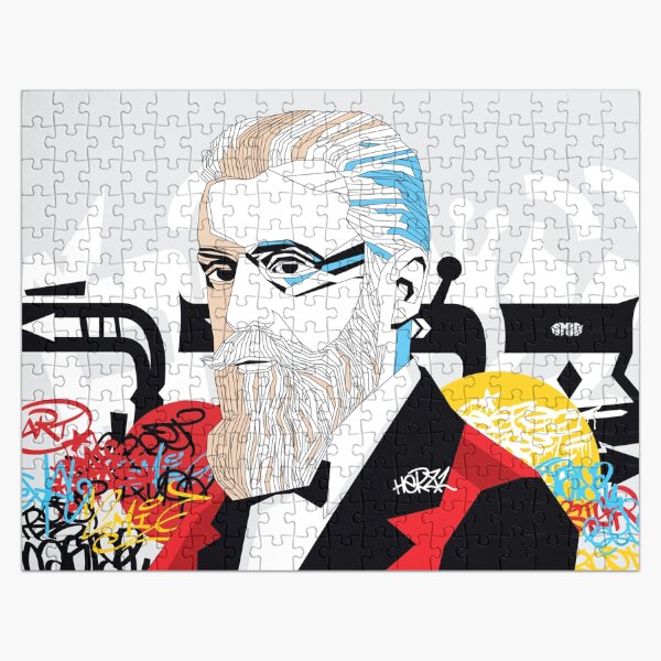 Theodor Herzl portrait - Pop Art Israeli leader Jigsaw Puzzle