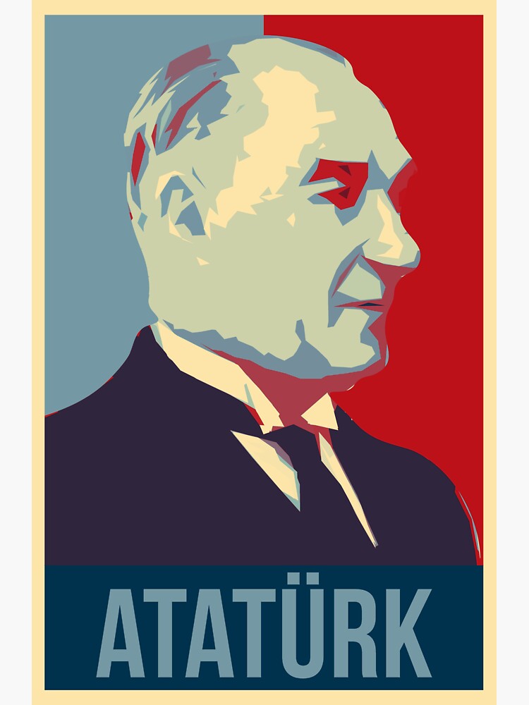 Sticker mit Mustafa Kemal Atatürk Poster von SozioNiko