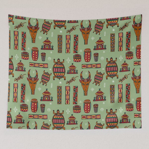 Item preview, Africa Fiesta - Green Background designed and sold by Amandeen.