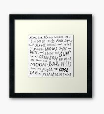 Where the Sidewalk Ends quote Shel Silverstein Framed Print