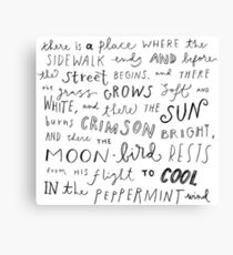 Where the Sidewalk Ends quote Shel Silverstein Canvas Print