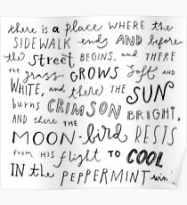 Where the Sidewalk Ends quote Shel Silverstein Poster