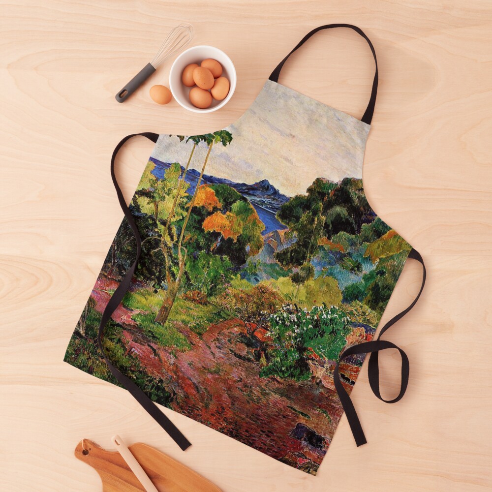 Gauguin - Martinique Landscape, beautiful tropical painting Apron