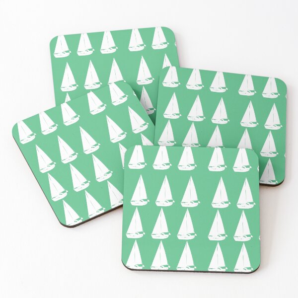 Item preview, Sailboats pattern on tiffany background designed and sold by Aura-E.