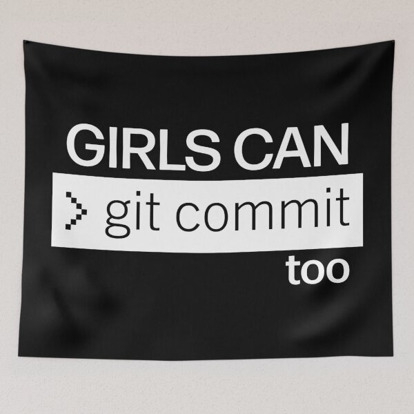 Item preview, Girls can git commit too - Git it Girl Funny - for programmer and web developper girls and women designed and sold by LookFrog.