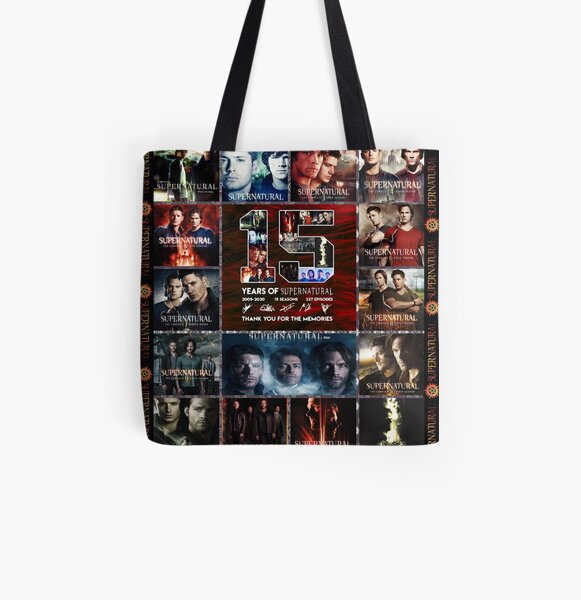Sobrenatural 15 temporadas Bolsa estampada de tela