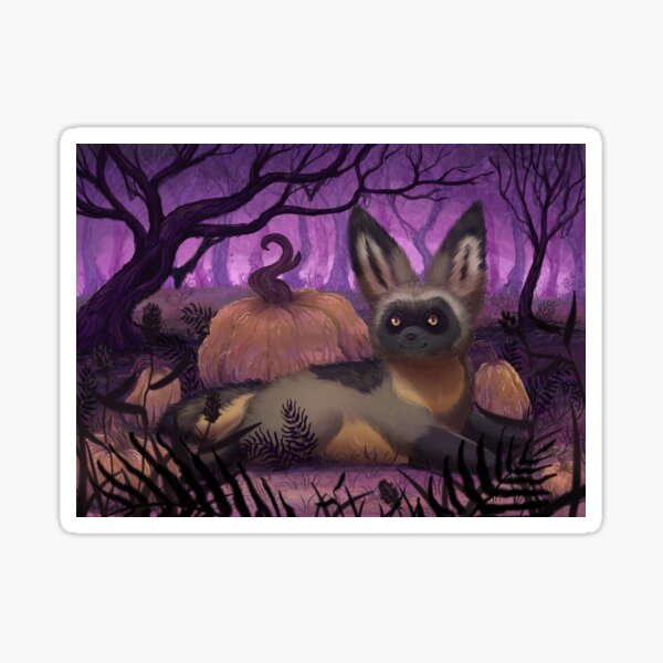 Kind of Spooky Bat Eared Fox Sticker