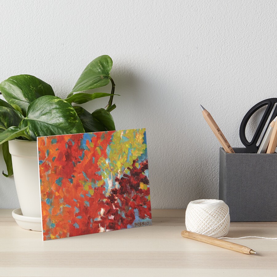 Fall leaves in yellow orange and red Art Board Print