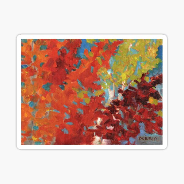 Fall leaves in yellow orange and red Sticker