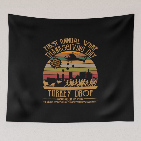 Item preview, First Annual WKRP Thanksgiving Day Turkey Drop Vintage Retro T-Shirt designed and sold by bestseller2047.