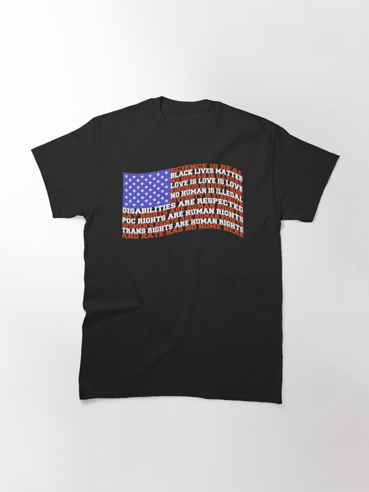 Disover Science Is Real Black Lives Matter Kindness American Flag Classic T-Shirt