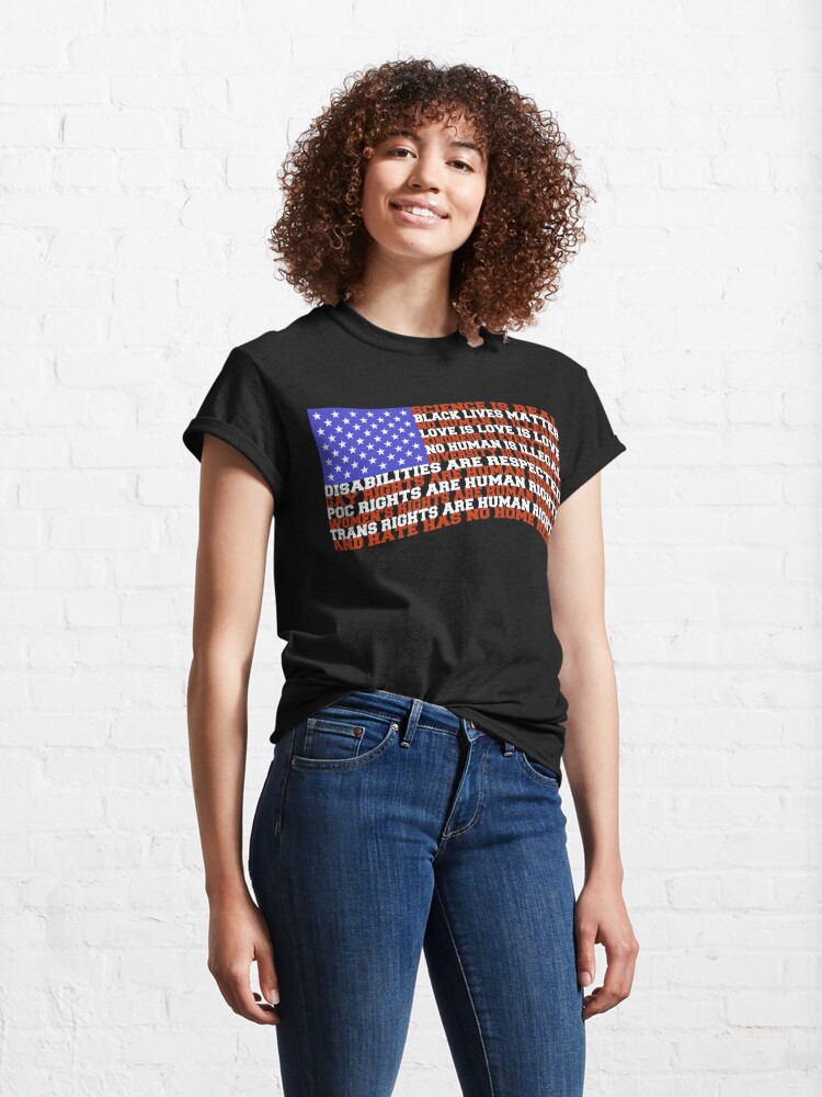 Discover Science Is Real Black Lives Matter Kindness American Flag Classic T-Shirt