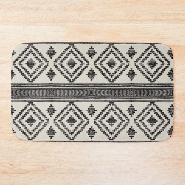 Item preview, Monochrome Scandinavian Ethnic Aztec Pattern in Black & Beige designed and sold by MyArt23.