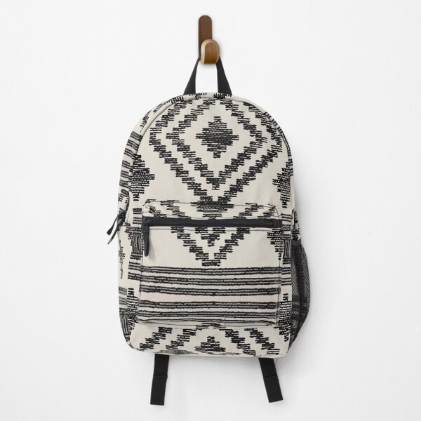 Item preview, Monochrome Scandinavian Ethnic Aztec Pattern in Black & Beige designed and sold by MyArt23.