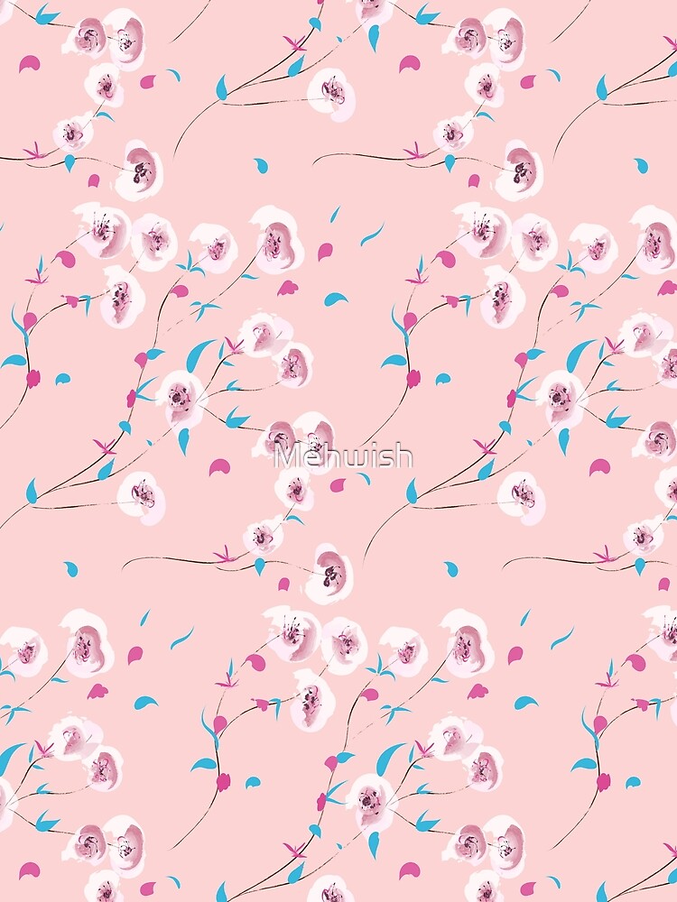 Floral Watercolor Cherry Blossom Pattern by Mehwish