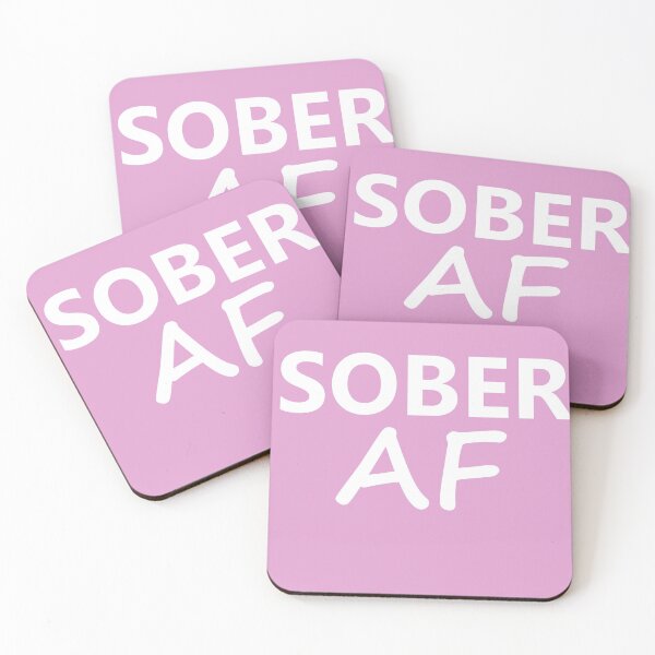 Item preview, Sober AF Design for those in Recovery from Addiction (White Font - Light Pink Background)  - AA Gift Sobriety Gift  designed and sold by Zen  Goat.