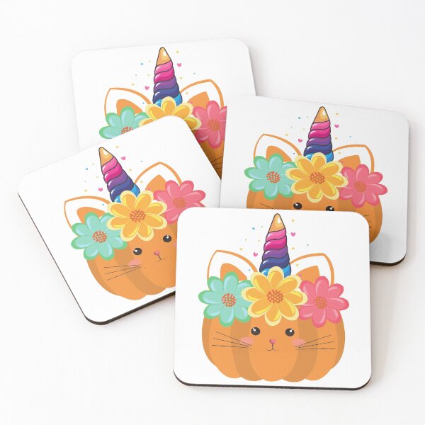 Item preview, Cute Unicorn Pumpkin with Kitty Face and Ears | Halloween and Thanksgiving Gift designed and sold by InkItStudio.