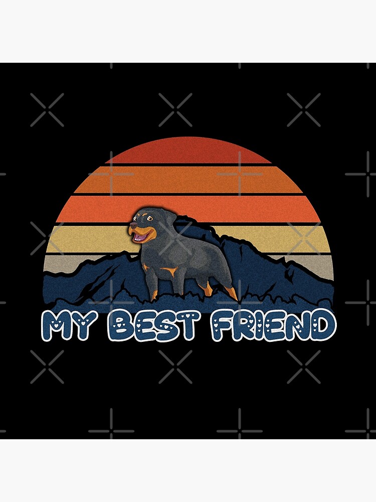 My Best Friend Rottweiler - Rottweiler Dog Sunset Mountain Grainy Artsy Design by dog-gifts