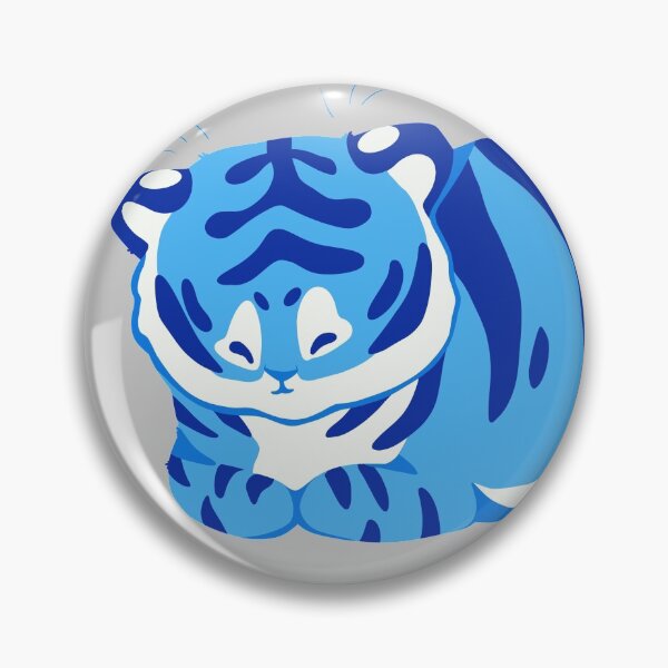 Item preview, Round Blue Tiger designed and sold by AceLlama.