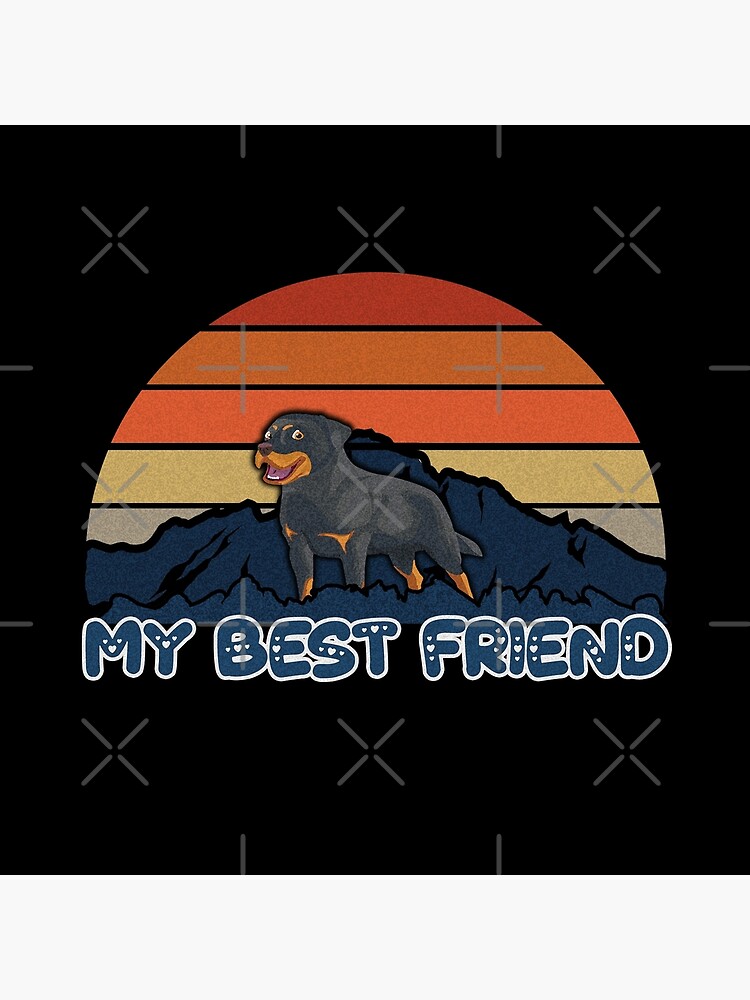 My Best Friend Rottweiler - Rottweiler Dog Sunset Mountain Grainy Artsy Design by dog-gifts