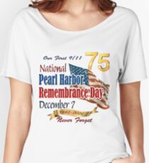 Pearl Harbor Day 75th Anniversary Logo Women's Relaxed Fit T-Shirt