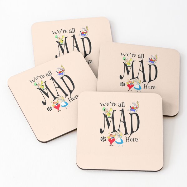 Item preview, Alice Mad Hatter All Mad Here Rabbit Tea Party Fans Vintage Literary Gifts designed and sold by TopTeeShop.