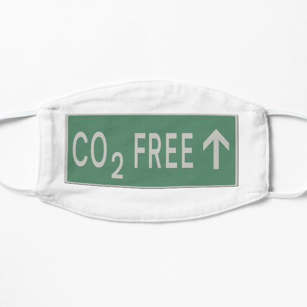 CO2 freies zukünftiges Verkehrsschild Flache Maske