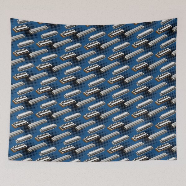 Item preview, Harmonica on blue designed and sold by kobyakov.