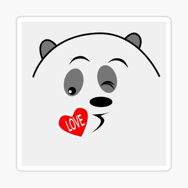 Panda's love kiss! Sticker