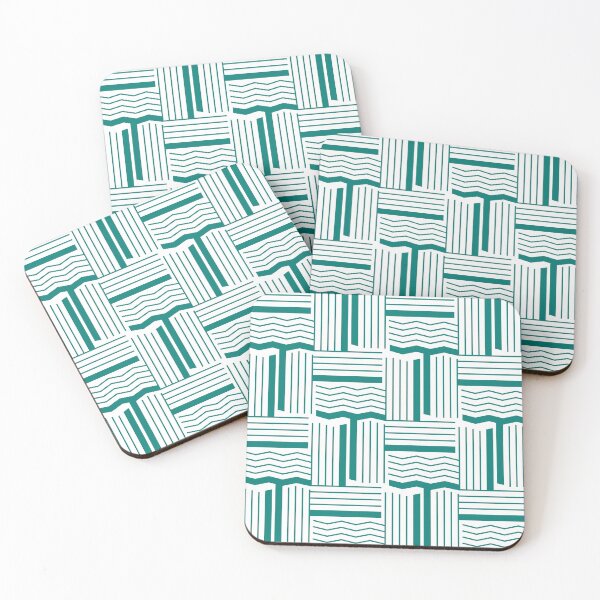 Item preview, Lines & Wiggles Geometric Pattern – Teal designed and sold by RoguePatterns.