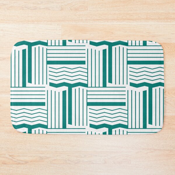Item preview, Lines & Wiggles Geometric Pattern – Teal designed and sold by RoguePatterns.