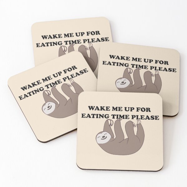 Item preview, Eating time funny food quote ft. Furry brown sleepy smiling sloth designed and sold by Deegital18.