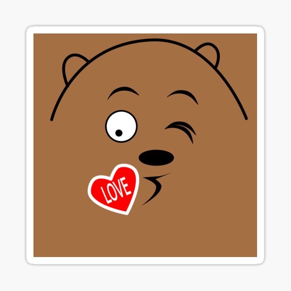 Grizzly's love kiss Sticker