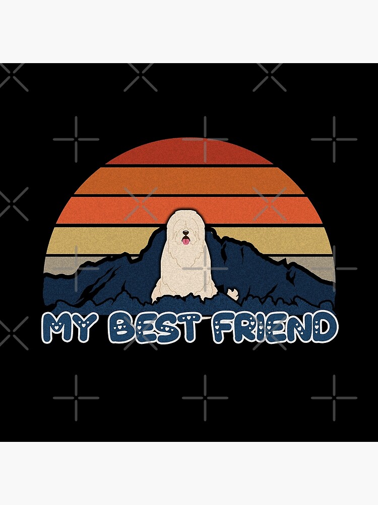 My Best Friend South Russian Ovcharka - South Russian Sheepdog Dog Sunset Mountain Grainy Artsy Design by dog-gifts