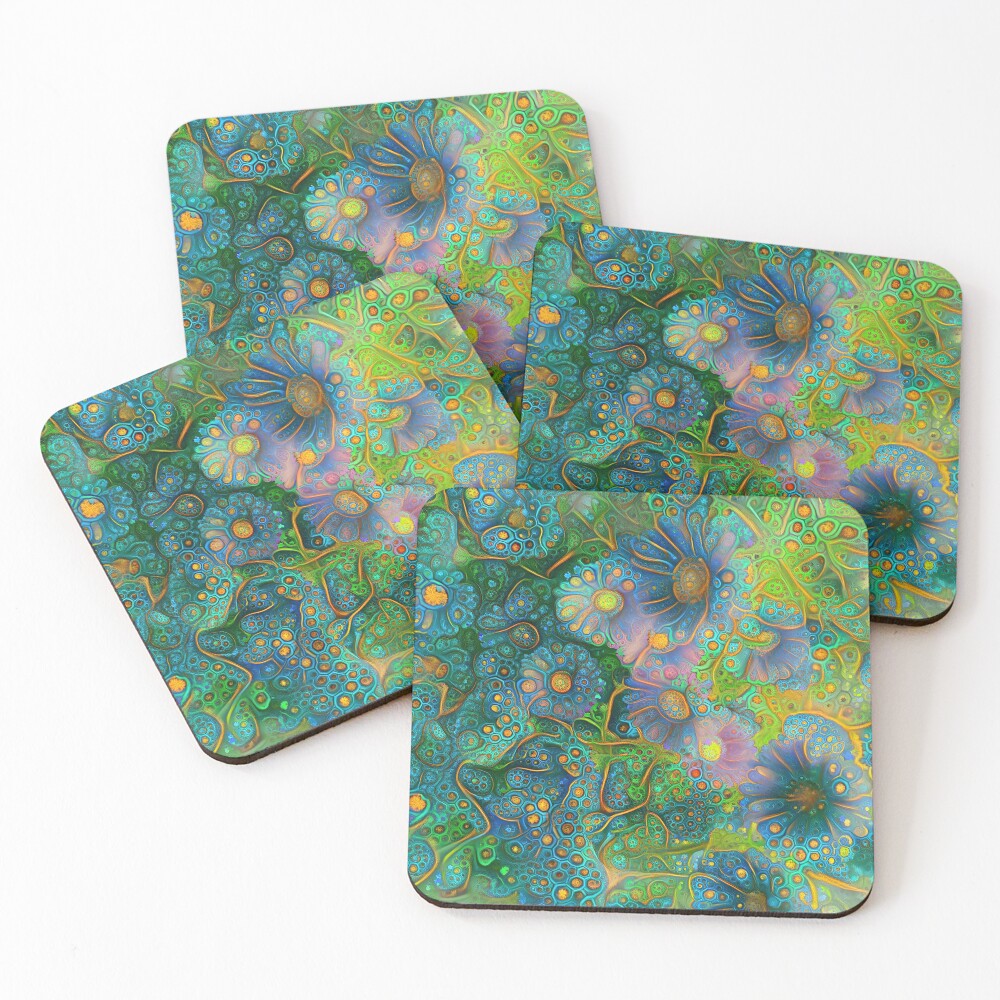 Flower abstract digital painting Coasters (Set of 4)