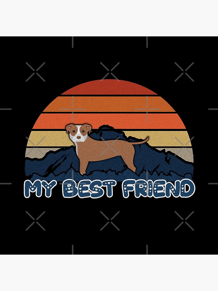 My Best Friend Staffordshire Bull Terrier - Staffordshire Bull Terrier Dog Sunset Mountain Grainy Artsy Design by dog-gifts