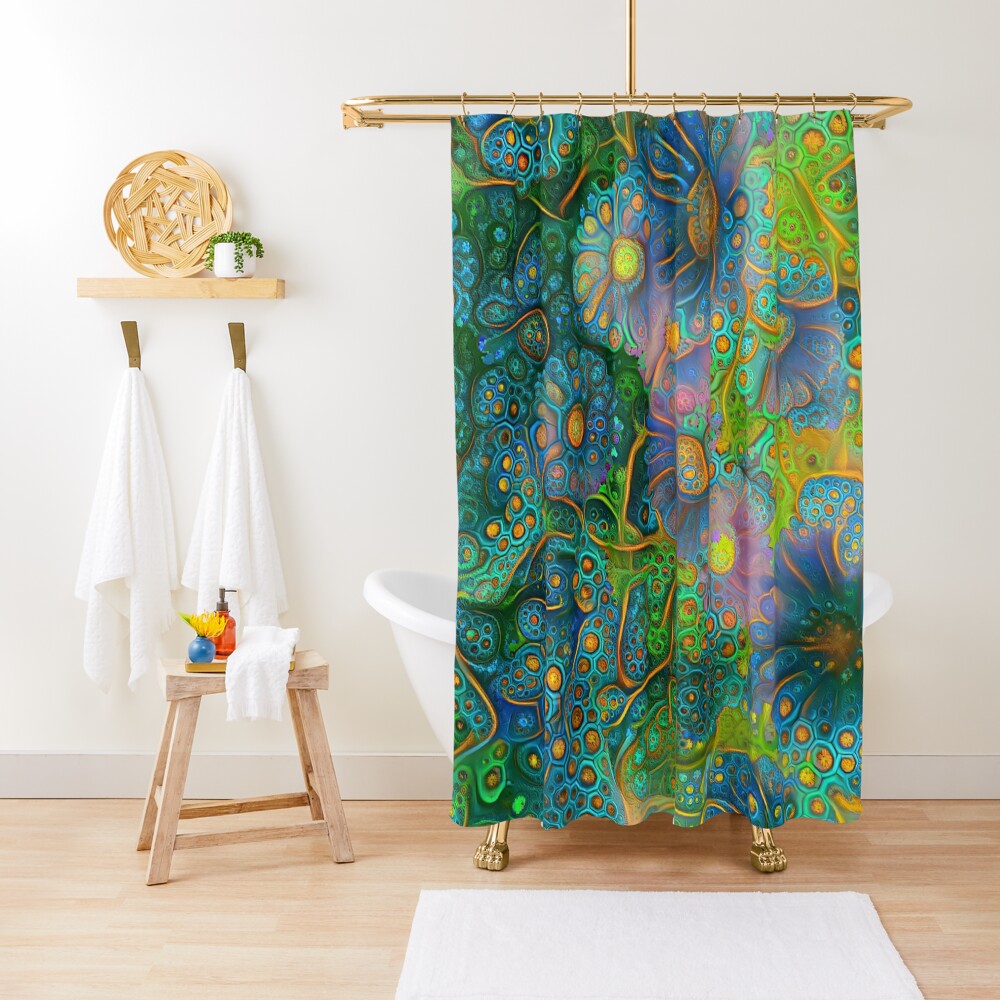 Flower abstract digital painting Shower Curtain