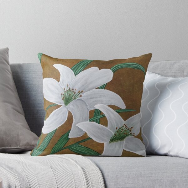 Aperçu de l'œuvre Peinture à la main de fleurs de lys blanc créée et vendue par GitikaArt.