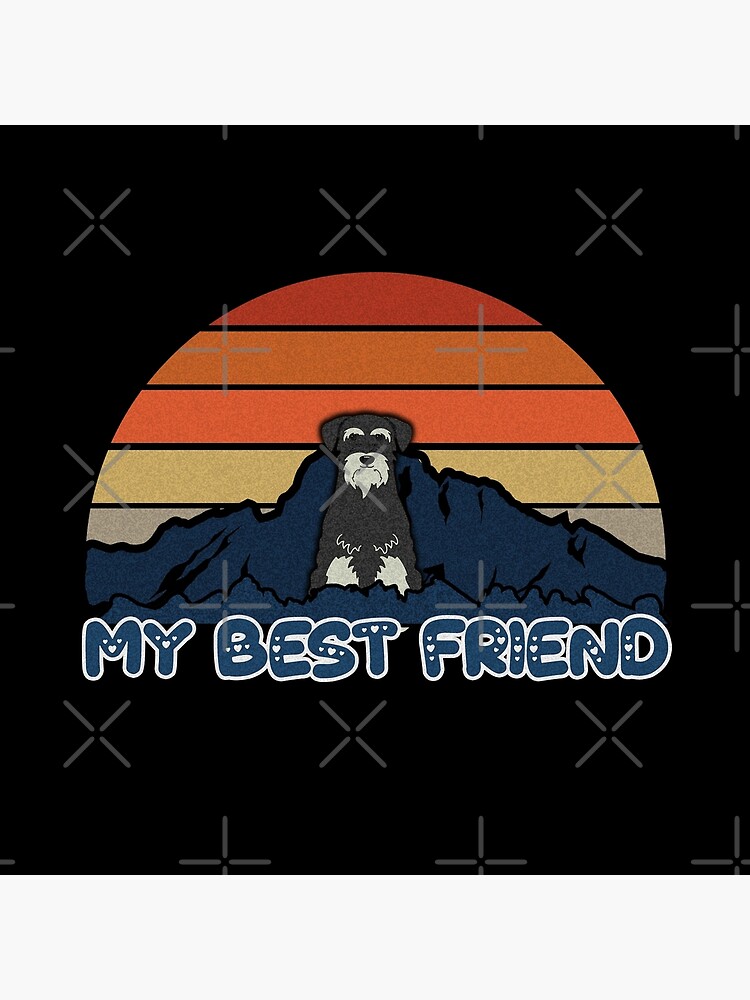 My Best Friend Standard Schnauzer - Standard Schnauzer Dog Sunset Mountain Grainy Artsy Design by dog-gifts