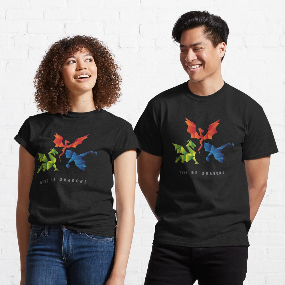 SCP-1762 Where The Dragons Went Origami Style Dragons Classic T-Shirt