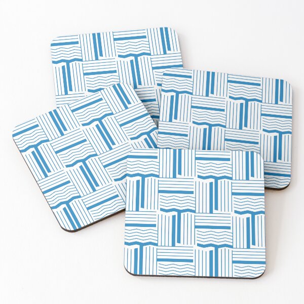 Item preview, Lines & Wiggles Geometric Pattern – Blue designed and sold by RoguePatterns.