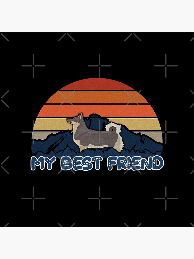 My Best Friend Swedish Vallhund - Swedish Vallhund Dog Sunset Mountain Grainy Artsy Design by dog-gifts