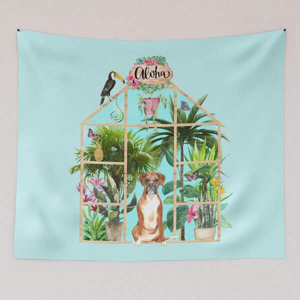 Item preview, Tropical Summerhouse - Boxer Dog designed and sold by Amanda-Lakey.
