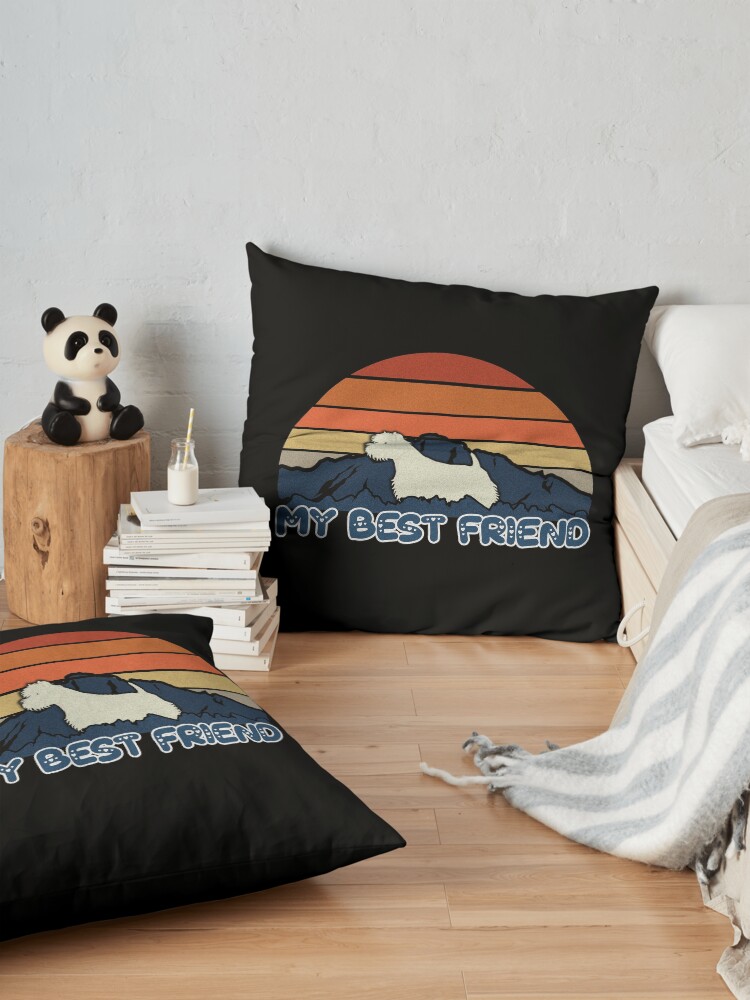 Alternate view of My Best Friend West Highland White Terrier - Westie Dog Sunset Mountain Grainy Artsy Design Floor Pillow