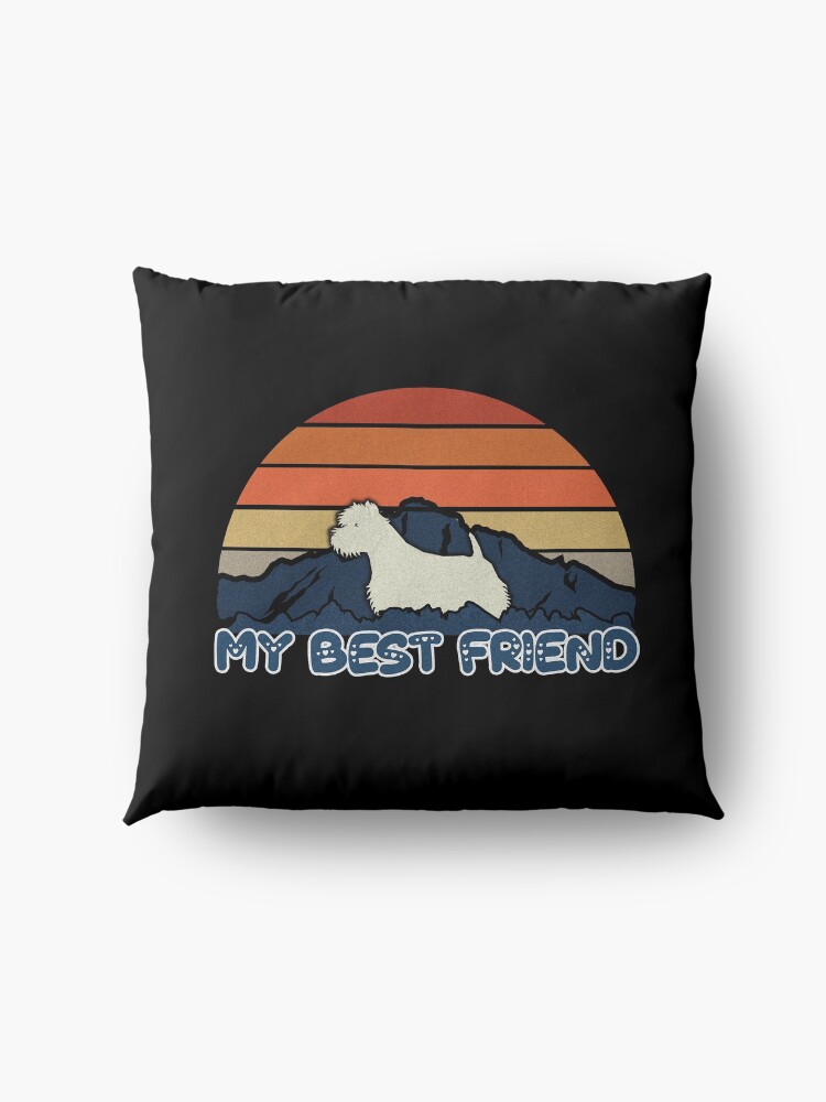 Alternate view of My Best Friend West Highland White Terrier - Westie Dog Sunset Mountain Grainy Artsy Design Floor Pillow