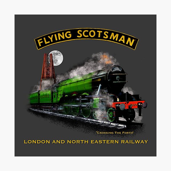 The Legendary flying Scotsman over the Forth Steam Train by Motormaniac Photographic Print