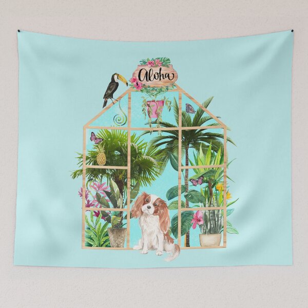 Item preview, Tropical Summerhouse - Cavalier King Charles Spaniel designed and sold by Amanda-Lakey.